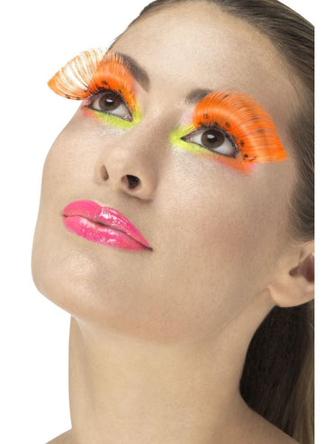 Neon Orange 80s Polka Dot Eyelashes