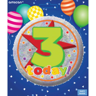 Happy 3rd Birthday Badge 6cm Each