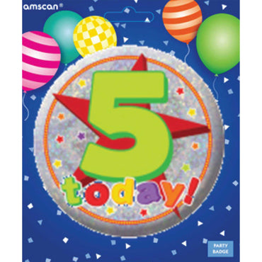 Happy 5th Birthday Badge 6cm Each