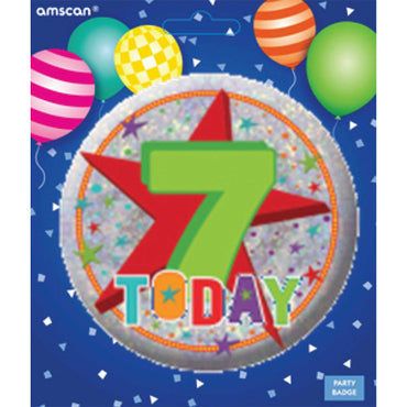 Happy 7th Birthday Badge 6cm Each