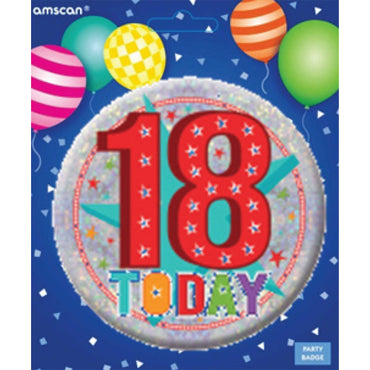 Happy 18th Birthdy Large Badge 6cm Each