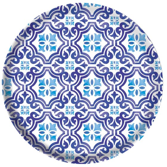 Mediterranean Melamine Plate 17cm 4pk