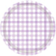 Pastel Purple Gingham NPC Paper Plate FSC 23cm 8pk