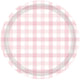 Pastel Pink Gingham NPC Paper Plate FSC 17cm 8pk