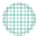 Pastel Mint Gingham NPC Paper Plate FSC 17cm 8pk