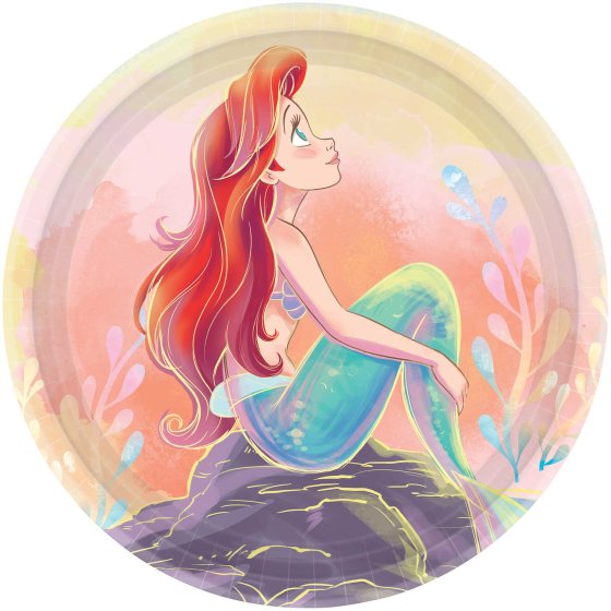 The Little Mermaid Round Paper Plates NPC 18cm 8pk