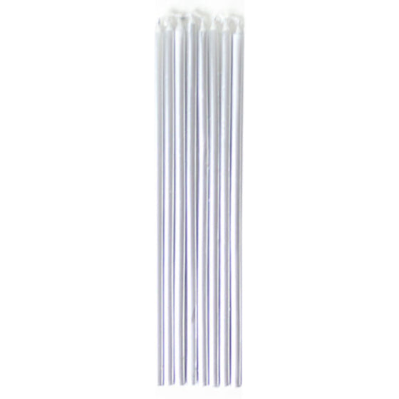 Silver Taper Candles 16cm 10pk