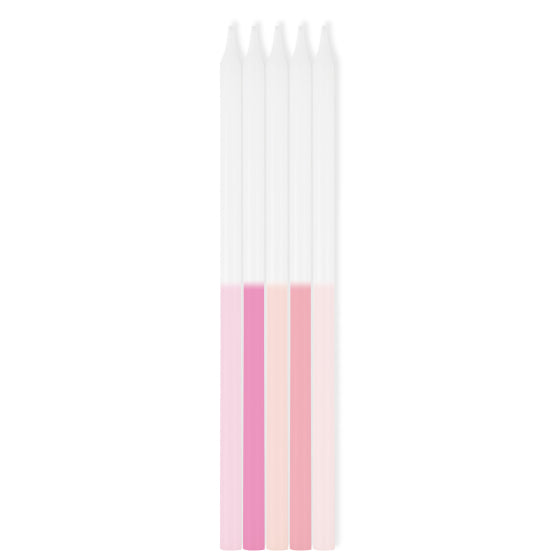 Pink Ombre Taper Candles 16cm 10pk