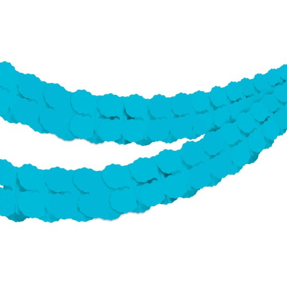 Caribbean Blue Tissue Paper Garland FSC 4m Each