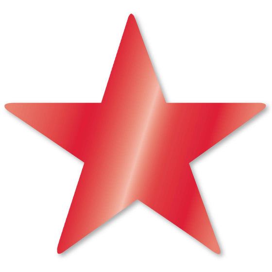 Apple Red Foil Star Cutouts 12cm 5pk