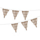 Teddy Brown Gingham Paper Bunting FSC 3.9m Each