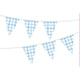 Pastel Blue Gingham Paper Bunting FSC Each