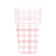 Pastel Pink Gingham HC Paper Cup FSC 266ml 8pk