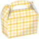 Pastel Yellow Gingham Paper Treat Box FSC 4pk