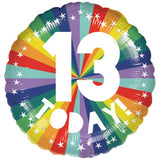 13 Today Rainbow Foil Balloon FSC 45cm Each