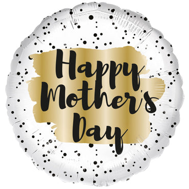 Happy Mother's Day Gold Spot Foil Balloon 45cm Each