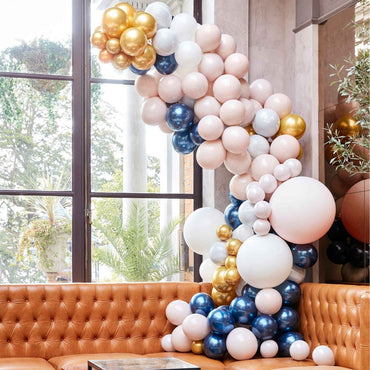 Marble Grey & Gold Chrome Large Balloon Arch