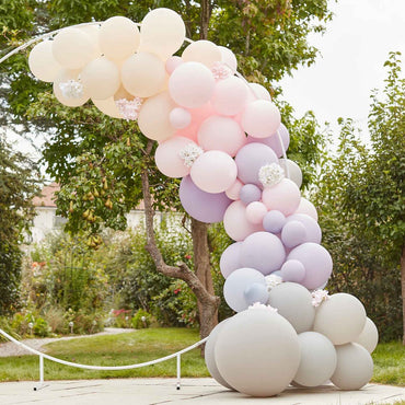 Pink, Lilac & Matte Grey Balloon Arch