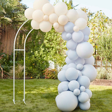 Blue, Cream & White Balloon Arch