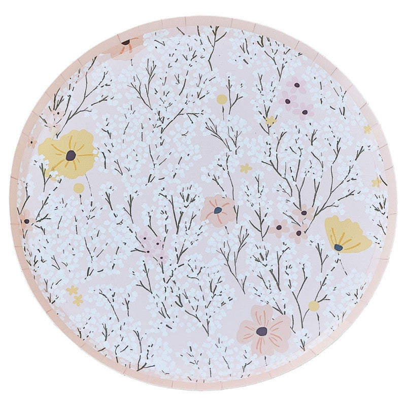 Birthday Bloom Paper Plate 24.5cm x 24.5cm 8pk