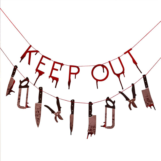 Bad Blood Keep Out Bunting Banner FSC 1.5m 2pk