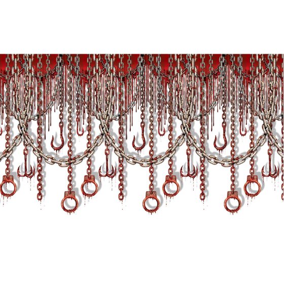 Bloody Chains & Hooks Backdrop 1.21m x 9m Each