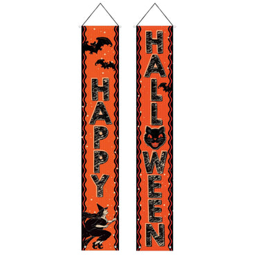 Vintage Halloween Fabric Door Panel 183cm x 31cm Each