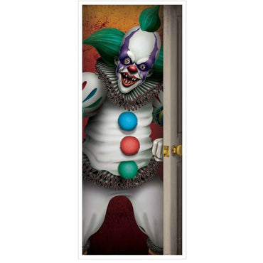 Creepy Clown Door Cover 13cm x 76cm Each