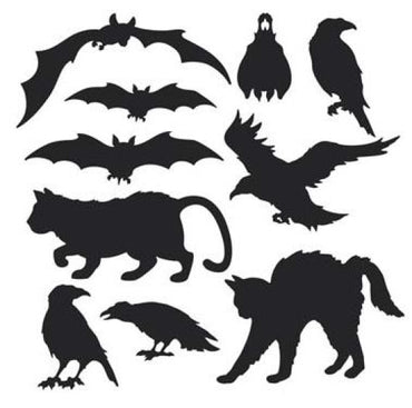 Black Animals Silhouettes Cutouts 10pk