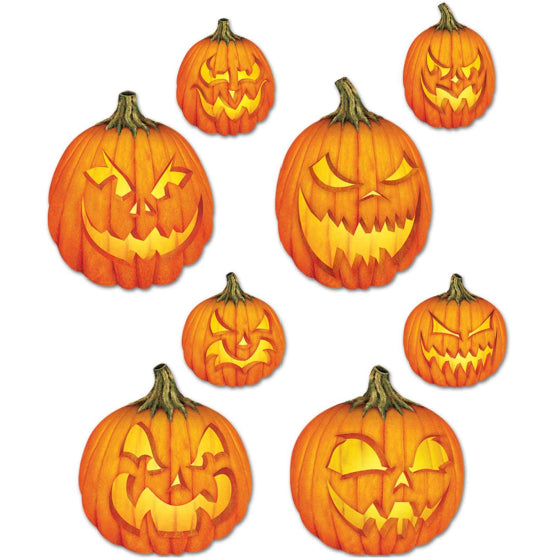 Scary Jack-O-Lantern Cutouts 36cm 4pk