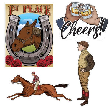 Vintage Horse Racing Cutouts 4pk