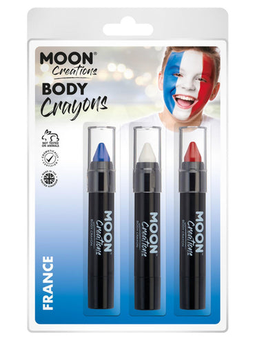 Body Crayons - France - Dark Blue, White, Red