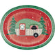 Christmas Campers Oval Plates 25cm x 30cm 8pk