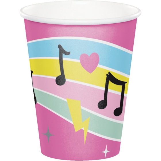 Birthday Beats Paper Cups 266ml 8pk