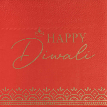 Diwali Beverage Napkins FSC 16cm x 16cm 16pk