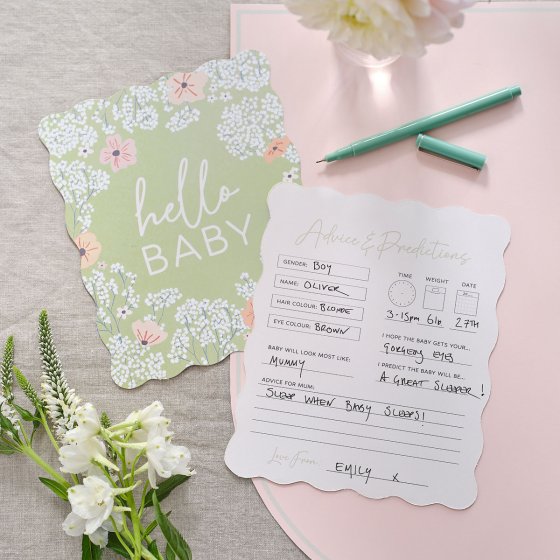 Floral Baby Shower Advice Cards 17cm x 14cm 10pk