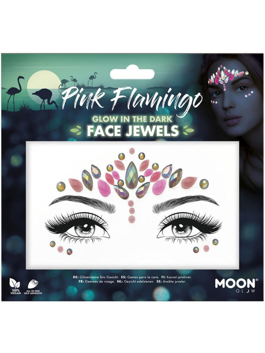 Pink Flamingo Glow Face Jewels