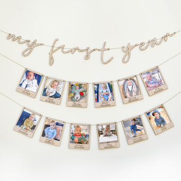 First Birthday Milestone Photo Bunting Each