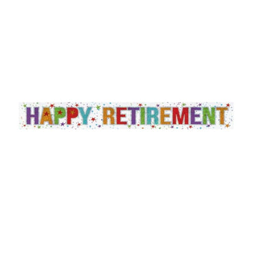 Happy Retirement Holographic Banner 2.7m Each