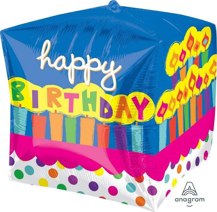 Birthday Cake Cubez Foil Balloons 38cm x 38cm Each