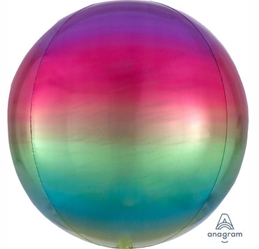 Ombre Rainbow Orbz Foil Balloons 38cm x 40cm  Each