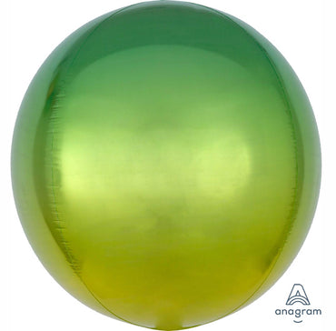 Ombre Yellow & Green Orbz Foil Balloons 38cm x 40cm  Each