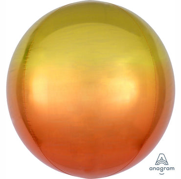 Ombre Yellow & Orange Orbz Foil Balloons 38cm x 40cm  Each