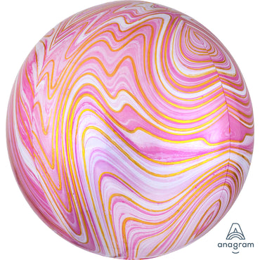 Pink Marblez Orbz Foil Balloons 38cm x 40cm  Each