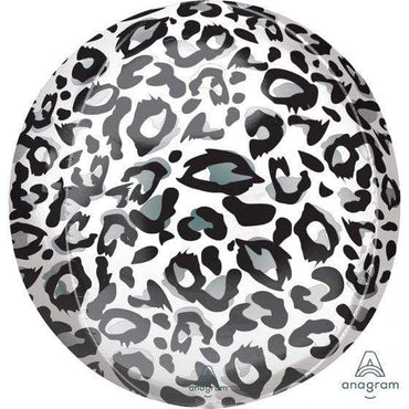 Snow Leopard Print Orbz Foil Balloon 38cm x 40cm Each