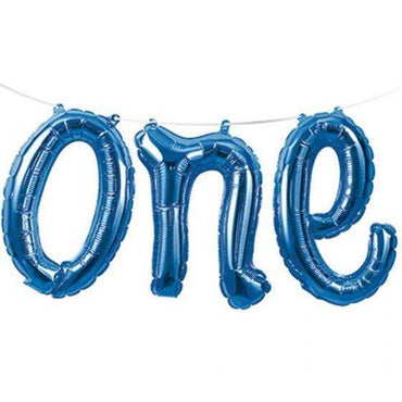 Baby Shower Blue Foil Balloons Banner 1.5m Each