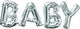 Phrases BABY Silver Foil Balloon 66cm x 22cm Each