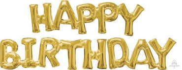 Phrases HAPPY BIRTHDAY Gold Foil Balloon  Each