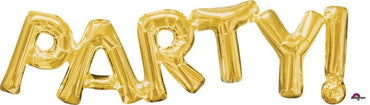 Phrases PARTY Gold Foil Balloon 83cm x 22cm Each