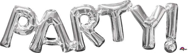 Phrases PARTY Silver Foil Balloon 83cm x 22cm Each